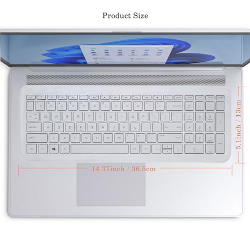 Universal 17" 17.3" Keyboard Cover Skin for 17 17.3 inch Laptop Notebook Keyboards Ultra Thin HP Acer Lenovo ASUS MSI Silicone Waterproof Dustproof Keyboard Cover Skin Protector, Clear (14.37" x 5.1") - size: 17"-17.3"