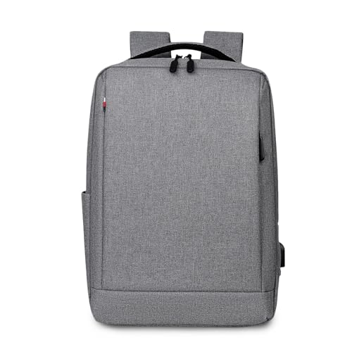 FANDARE 15.6 inch Business Laptop Rucksack Bag with USB Charging Port Mens Laptop Backpack Business Travel Rucksack Polyester Daypack with Luggage Strap Multi-Compartment for Work Commuter Light Gray - color: Light Gray