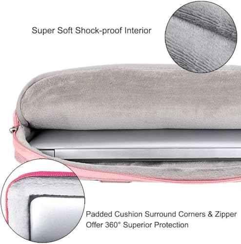 Voova Laptop Bag 13-14 Inch, 360° Protective Laptop Case Sleeve with Shoulder Strap Compatible with Macbook Air 13, MacBook Pro 13/14, Waterproof Computer Bag Slim Briefcase for Men Women, Pink - color: Pink, size: 13-13.5 inch
