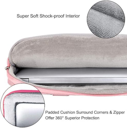 Voova Laptop Bag 13-14 Inch, 360° Protective Laptop Case Sleeve with Shoulder Strap Compatible with Macbook Air 13, MacBook Pro 13/14, Waterproof Computer Bag Slim Briefcase for Men Women, Pink - color: Pink, size: 13-13.5 inch