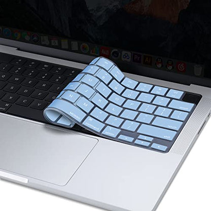 MOSISO Keyboard Cover Skin Compatible with MacBook Air 15 inch M3 M2 | A3114 A2941/Air 13.6 A3113 A2681/Pro 14/16 M4 M3 M2 M1, Airy Blue - color: Airy Blue