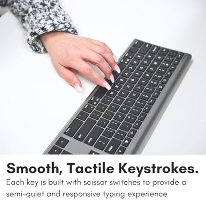 Macally Wired Keyboard for Mac (Upgraded Dual USB A + C Plug) - USB C Keyboard - Ultra Slim, 20 Shortcuts, 110 Scissor Keys - Compatible with Apple MacBook Pro/Air, Mac mini, iMac, iPad - Space Gray - color: Space Gray