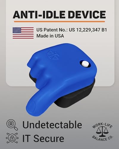 Trackpad Mouse Jiggler USB-C Rechargeable, Silent Undetectable Mouse Mover | Doesn't Work on Dell, No Software, Automatic, Mechanical Touchpad Shaker, Long Battery Life, Made in USA, PC Laptop Wiggler - color: Blue
