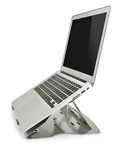 Aidata LHA-3 LAPstand Aluminum Portable Laptop Ultrastand, Silver, Adjustable Platform with 6 Viewing Angles, 20, 22.5, 25, 35, 40 and 45