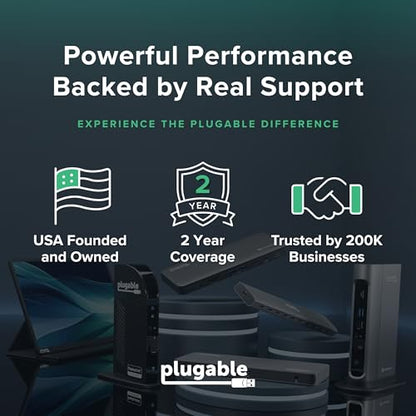 Plugable Dual HDMI Monitor Adapter for M1-M5 & Neo macOS, Windows, ChromeOS - USB-C, Thunderbolt, USB 3.0 Compatible, Supports 2 Displays at 1080p 60Hz, SMI Driver Required