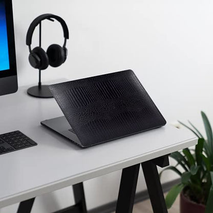 DTangLsm for Crocodile MacBook Air 15 inch Case 2026 2025-2023 M5 M4 M3 M2 | Model A3448 A3241 A3114 A2941, Crocodile Skin Alligator Textured Leather Hard Shell Mac Air 15 Case & Keyboard Cover, Black - color: Crocodile Black