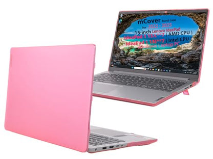 mCover Case Compatible ONLY for 2022-2025 15" Lenovo IdeaPad 1 Series (15ADA7 / 15AMN7 / 15ALC7 / 15IAU7 / 15IGL7 / 15IJL7 / 15IRU7) Windows Laptops (NOT Fitting Any Other Models)- Pink - color: Pink