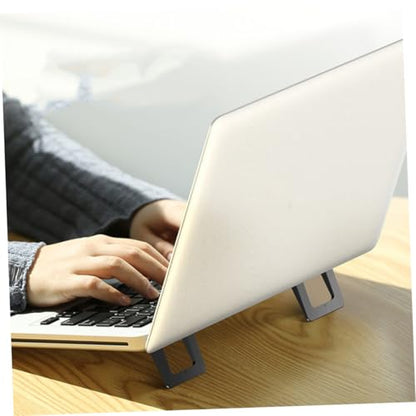 DOITOOL 2pcs Mini Foldable Laptop Stand Holder, Portable Notebook Holder with Heightening Support for Travel and Home Office, Black