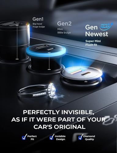 AINOPE 67.5W Cigarette Lighter Adapter Car Charger USB C Fast Charging | [Mini & Metal] PD&QC Cigarette Lighter USB Charger 12V Outlet Plug Socket for iPhone 17 16 15 14 Pro Max, Samsung S26 S25 - color: Black