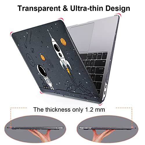 for MacBook Air 13 inch Case 2020 2019 2018 Release M1 A2337 A2179 A1932, Glitter Crystal Pritned Pattern Hard Case Cover for Mac Air 13.3" Retina Display Touch ID, Astronauts & Spacecraft - color: Astronauts & Spacecraft