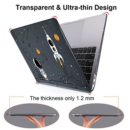 for MacBook Air 13 inch Case 2020 2019 2018 Release M1 A2337 A2179 A1932, Glitter Crystal Pritned Pattern Hard Case Cover for Mac Air 13.3" Retina Display Touch ID, Astronauts & Spacecraft - color: Astronauts & Spacecraft