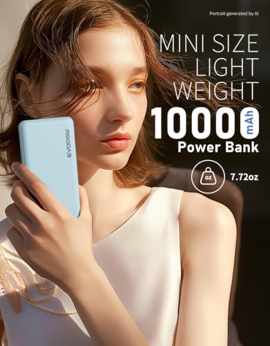 2-Pack Portable Charger, 10000mAh Power Bank, Battery Pack, Battery Bank | Slimmer, Fast Charging, USB C in&Out, for iPhone Tablet Samsung Pixel Headphones etc (Blue&Light blue) - color: Blue&Light blue