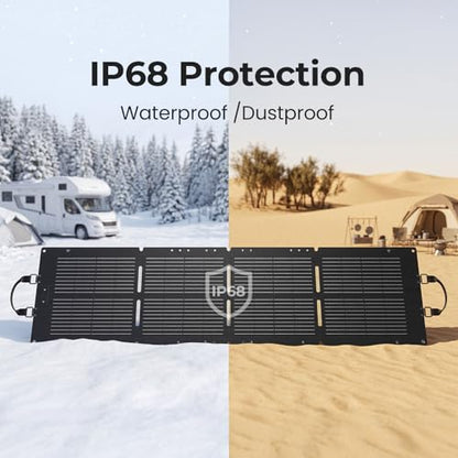 DYNESS Portable Power Station 300W with 100W Foldable Solar Panel, 256Wh Solar Generator with 110V Pure Sine Wave AC Outlet, LiFePO4 Battery for Camping, Home Backup, RV, Outdoor - size: 256Wh 300W + 100W Solar Panel