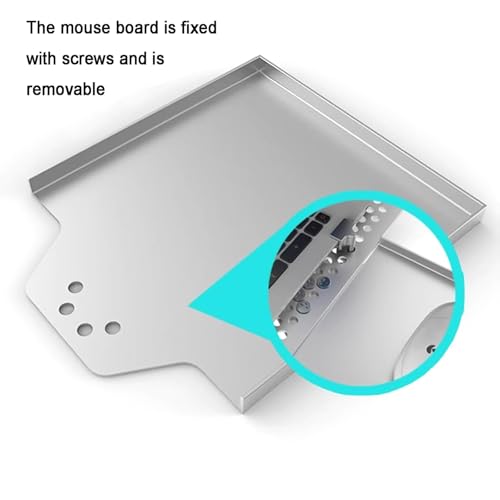 Laptop Wall Mount, Adjustable Laptop Arm with Mouse Tray, Vented Cooling Platform, Full Motion Articulating Notebook Tray, Weight Capacity 8KG, for Office, Workstation