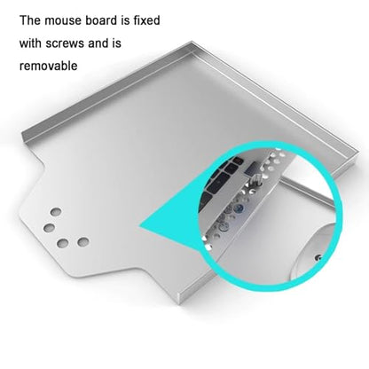 Laptop Wall Mount, Adjustable Laptop Arm with Mouse Tray, Vented Cooling Platform, Full Motion Articulating Notebook Tray, Weight Capacity 8KG, for Office, Workstation