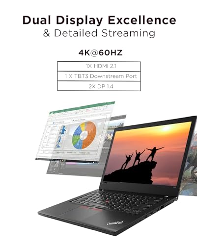 Lenovo ThinkPad Universal Thunderbolt 4 Dock | 4 Displays | 100W Charge | Thunderbolt 4 connectivity Supports up to four 4K displays 100W dynamic power delivery 11 multi-functional ports