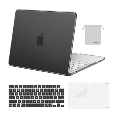 MOSISO Compatible with MacBook Neo Case 13 inch 2026 A3404 A18 Pro Chip | 4 in 1 Kit Precision Fit Crack & Scratch Resistant Protective Hard Shell Case Cover, Black - color: Black