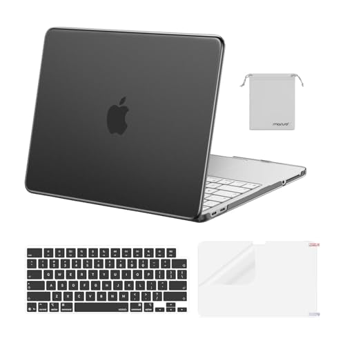 MOSISO Compatible with MacBook Neo Case 13 inch 2026 A3404 A18 Pro Chip | 4 in 1 Kit Precision Fit Crack & Scratch Resistant Protective Hard Shell Case Cover, Black - color: Black