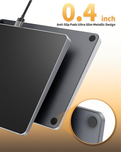 ProtoArc T1 Wired Large USB Trackpad for Windows 11/10, Grey Black | 6.4" surface, high-Precision, multi-touch gestures, plug-and-play, stable wired connection for Computer/Desktop/Laptop.