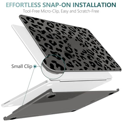 for MacBook Neo 13 inch Case 2026 (Model A3404), Artistic Leopard Pattern Ultra Slim Frosted Matte Hard Shell, Anti-Scratch & Fingerprint Resistant Cover, Leopard Black - color: Leopard Black