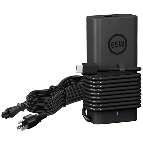 Slim 65W 60W USB C Laptop Charger Compatible with Dell Laptop Charger USB C | Latitude 5420 5440 5430 5520 5530 5540 7420 7440 7390 7400,XPS 13 Chromebook 3100 AC Adapter Type C Power Cord