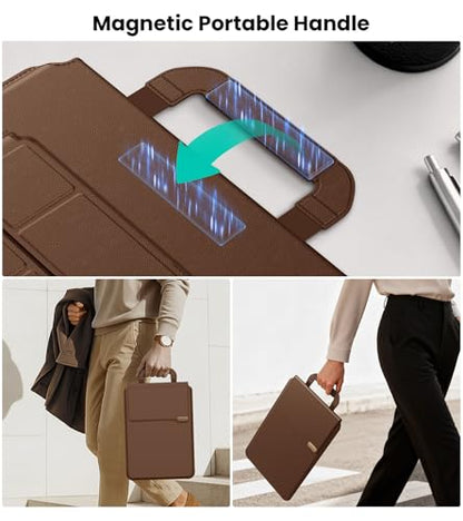 Nillkin 14 inch Laptop Sleeve with Stand (4-in-1), 2 Stand Modes, Mouse Pad | ﻿ Magnetic Handle | Slim Laptop Case | MacBook Air 13 inch Case for Samsung/Surface/HP/Chromebook/Dell/Lenovo 12-14'', Brown - color: Brown, size: 12-14 inch