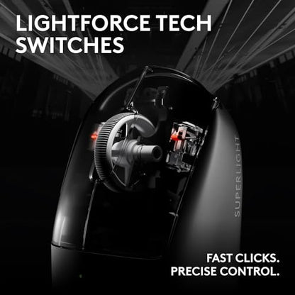 Logitech Pro X Superlight 2c Wireless Gaming Mouse 51g Compact - Black | 51g compact mini size, symmetrical shape, <8 kHz polling, 44K DPI, PowerPlay wireless charging, USB-C, 5 buttons, for PC/Mac - color: Black, size: Compact, style: Mouse
