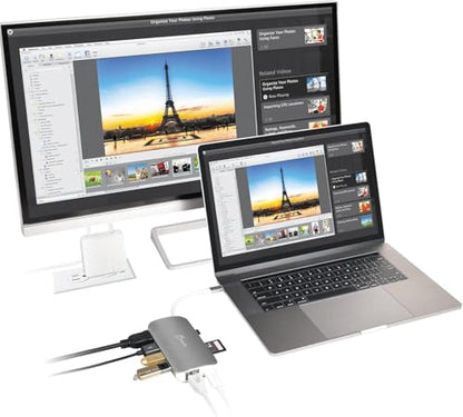 j5create USB-C 9-in-1 Multi Adapter Multi Adapter HDMI/Ethernet/USB 3.1, SD and MicroSD/PD 3.0 | 4K HDMI for MacBook | ChromeBook |USB-C Devices (JCD383)