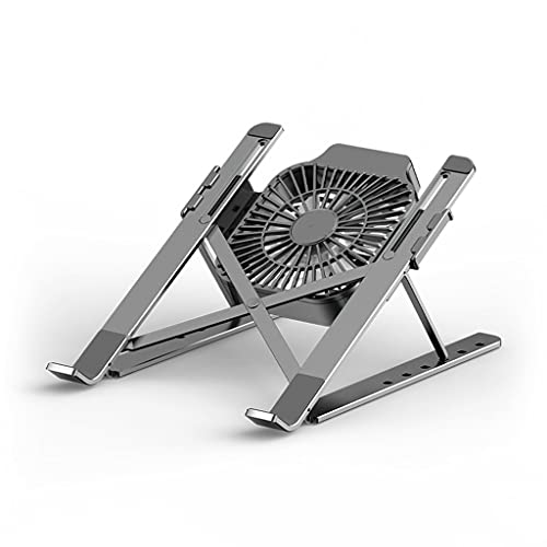 Portable Laptop Cooling Stand Fan Foldable Aluminum Alloy Notebook Cooler Pad Holder Adjustable for 17inch Tablet
