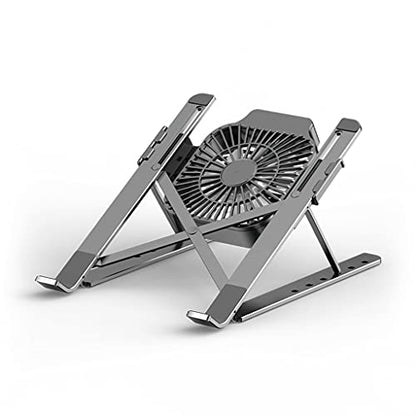 Portable Laptop Cooling Stand Fan Foldable Aluminum Alloy Notebook Cooler Pad Holder Adjustable for 17inch Tablet