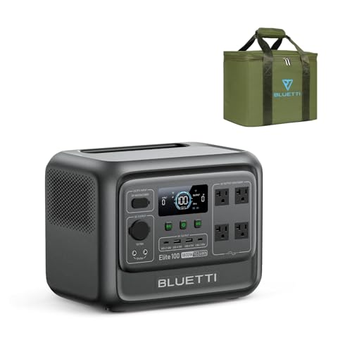 BLUETTI Elite 100 V2 Portable Power Station with Bag 1024Wh 1800W LFP | 3600W Surge, 35% Smaller, 70 Min Fast Charging, 10ms UPS, Solar Generator for Blackout, Camping, Outage and Road Trip - style: BLUETTI Elite 100 v2+Bag