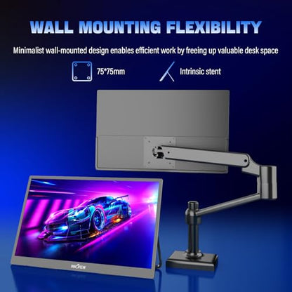 InnoView 2K Portable Monitor for Laptop 18.5" 2560x1440p QHD 120Hz 100% sRGB USB-C Standard HDMI Gaming Monitor,HDR Travel External Second Screen for Laptop, PC, Game Consoles - size: 18.5