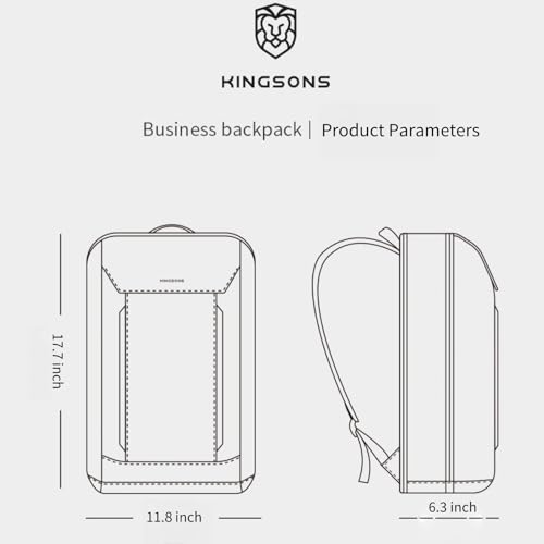 Kingsons 15.6 Inch Laptop Compartment Backpack for Men,Waterproof Slim Durable Business Backpack for Work，Travel (KS25054-Black-US-1) - color: Ks25054-black-us-1