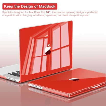 CISSOOK Case for MacBook Pro 14 Inch 2026-2021 Release Model A2442 A2779 A2918 A2992 A3112 A3185 A3401 A3434, Plastic Hard Shell Case Cover for MacBook Pro 14 inch M1 M2 M3 M4 M5 - Red - color: Clear Red