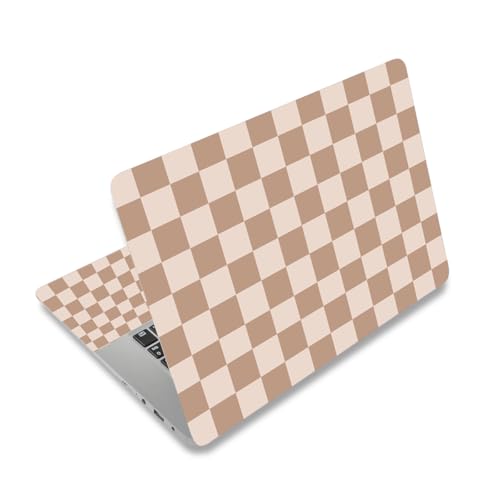 12.1 13 13.3 14 15 15.4 15.6 in Laptop Sticker Skin Decal, Cute Netbook Skins for Notebook PC, Universal Vinyl Laptop Decor Cover, Waterproof Art Protector I Milk Tea Brown Checkered - color: Milk Tea Brown Checkered