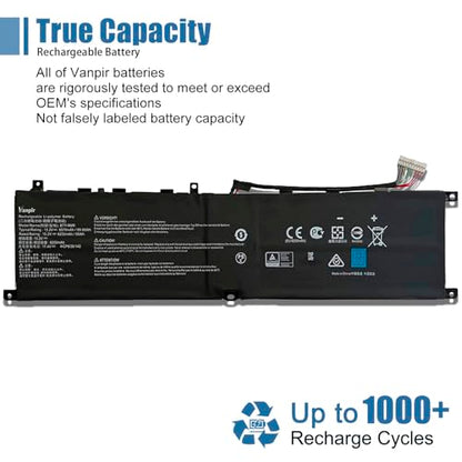 BTY-M6M Laptop Battery Replacement for MSI Creator 15 A10SD A10SDT A10SE A10SET A10SEV A10SF A10SFT A10SGS 10TLT 10TM 10TMT 11UK 11UM 11UMT, WE76 11UK 11UM Series 4ICP8/35/142. - size: 13.17*3.21*0.32 inch BTY-M6M