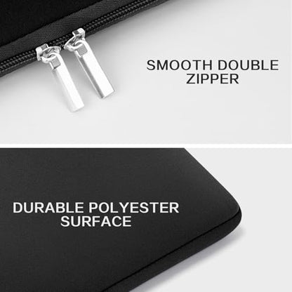 RAINYEAR 14 Inch Laptop Sleeve Case with Pocket & Accessories Pouch, Black | Protective Soft Fluffy Lining Carrying Bag Compatible with 14 inch Notebook Computer Chromebook - color: Black(Upgraded Version), size: 14"