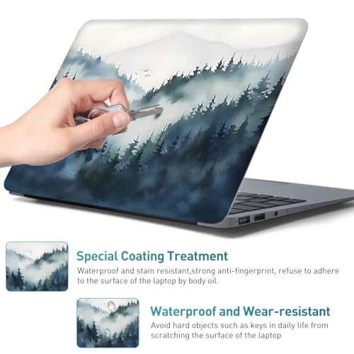 12.1-15.6 Inch Laptop Skin Decal, Universal Reusable Vinyl Laptop Cover Sticker, Waterproof Art Decal Protector - Misty Forest - color: Misty Forest
