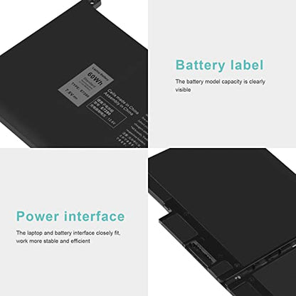 Futurebatt F3YGT Laptop Battery for Dell Latitude 7480 7390 7280 7290 7380 7490 E7280 E7480 E7490 12 7000 13 7000 14 7000 Series F3YGT 2X39G DM3WC 0DM3WC 453-BBCF 451-BBYE - size: E7280 10.83 5.12 0.73in