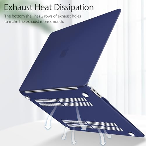 May Chen Compatible with New MacBook Air 13 inch Case 2021 2020 2019 2018 Release Model: M1 A2337 A2179 A1932, Plastic Hard Shell Case for MacBook Air 13 inch & Retina Display Fits Touch ID,Navy Blue - color: Navy blue