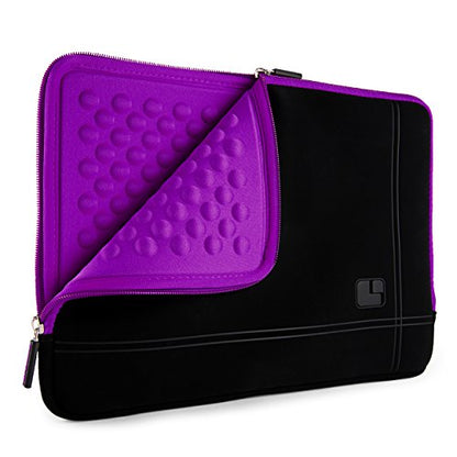 13 Inch Laptop Sleeve Neoprene Padded Case for Work and Commute - Purple - color: Purple