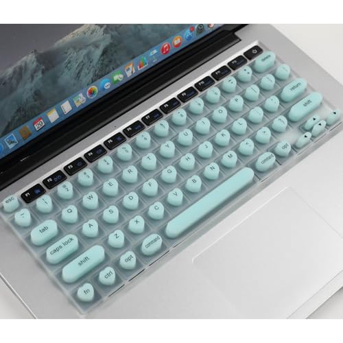 Allinside Keyboard Cover for Long Nails, Compatible with MacBook Neo A18 Pro & MacBook Pro 13/14/16 (2021–2024) & MacBook Air 13/15 (2020–2024), Raised Heart-Shaped Silicone Skin, Mint Green - color: Mint Green