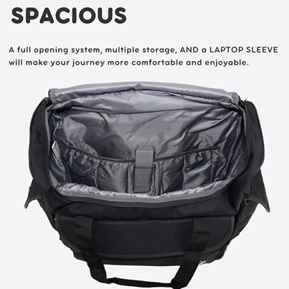 J World New York Donna Rolling Tote Bag on Wheels. Laptop Carry-On, Black (Measures 15 X 17 X 8.3 inches, Holds over 35 litres) - color: Black