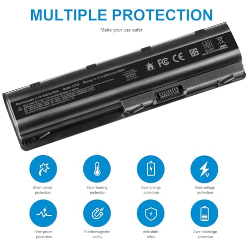 ASUNCELL MU06 MU09 New Laptop Battery for HP 593553-001 593554-001 636631-001 Pavilion G6 G7 G62 G72 G4 Presario CQ32 CQ42 CQ43 CQ56 CQ62 CQ72 HSTNN-LB0W HSTNN-UB0W HSTNN-LB0W - size: MU06 8.86 * 3.15 * 1.38 in