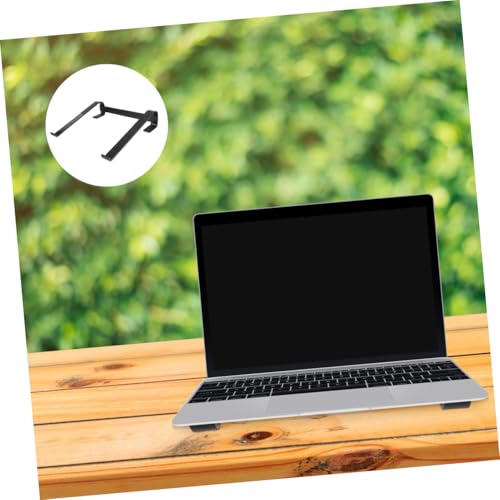Healifty Ergonomic Aluminum Laptop Riser Stand Folding Holder for Desk Slip Stable Notebook Support Portable Computer Stand to Posture and Visual Angle Black