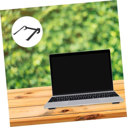 Healifty Ergonomic Aluminum Laptop Riser Stand Folding Holder for Desk Slip Stable Notebook Support Portable Computer Stand to Posture and Visual Angle Black