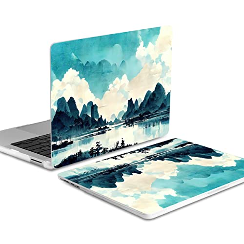 Batianda Case for 12.4" Microsoft Surface Laptop Go 3 2023 Release/Surface Laptop Go 2 (2022), Designed Clear Protective Plastic Hardshell & Keyboard Cover & Screen Protector, Landscape Painting - color: Landscape painting