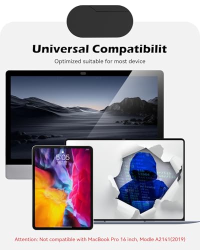 CloudValley [2-Pack Upgrade Rotating] Laptop Camera Cover Slide, 0.015 Inch Ultra-Thin Metal Web Camera Cover for Laptop Computer, MacBook Pro/Air, iMac, PC, Protect Your Privacy (Black) - color: Black