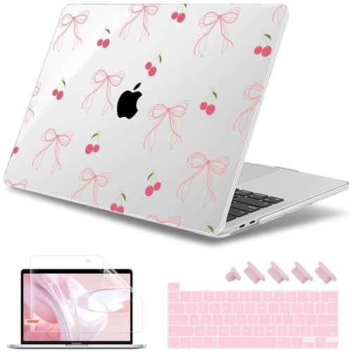 May Chen for MacBook Pro 13 inch Case 2022 2021 2020 Release A2338 M2 M1 A2289 A2251, Plastic Crystal Hard Shell Case Cover for MacBook Pro 13 inch Touch Bar Fits Touch ID, Bow - color: Bow