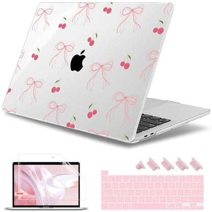 May Chen for MacBook Pro 13 inch Case 2022 2021 2020 Release A2338 M2 M1 A2289 A2251, Plastic Crystal Hard Shell Case Cover for MacBook Pro 13 inch Touch Bar Fits Touch ID, Bow - color: Bow